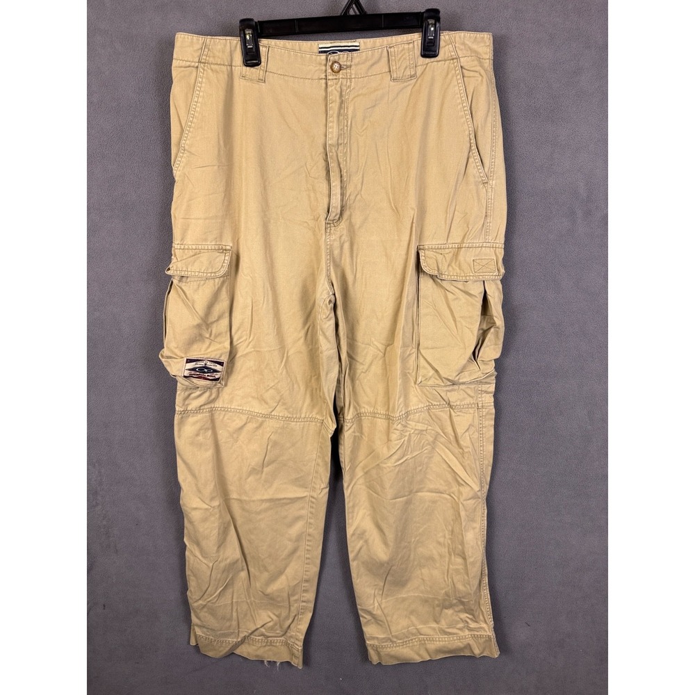 Vintage OP Ocean Pacific Cargo Pants Mens 38x32 Khaki Y2K Baggy‎ 90s Paratrooper